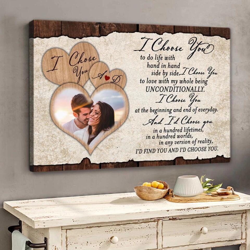I Choose You To Do Life With Hand In Hand Custom Canvas Poster Anniversary Gift For Couples - Image 9