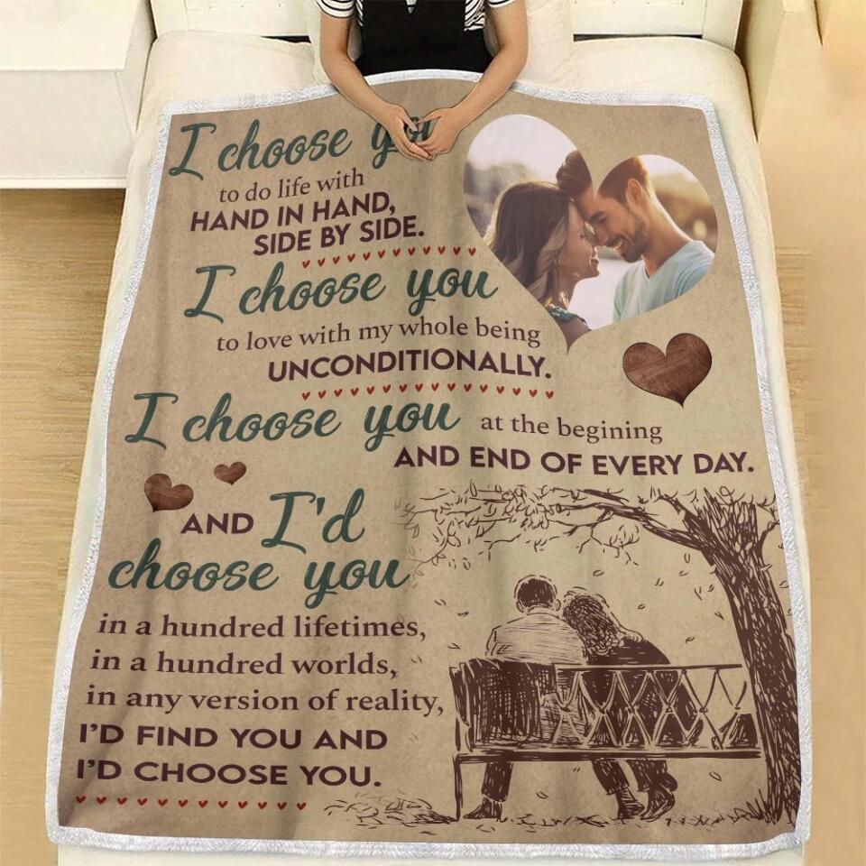 I Choose You To Do Life With Hand In Hand - Personalized Blanket - Best Gifts For Couple Him Her Parents Grandparents on Birthday Wedding Anniversary - 210IHPNPBL357 - Image 6