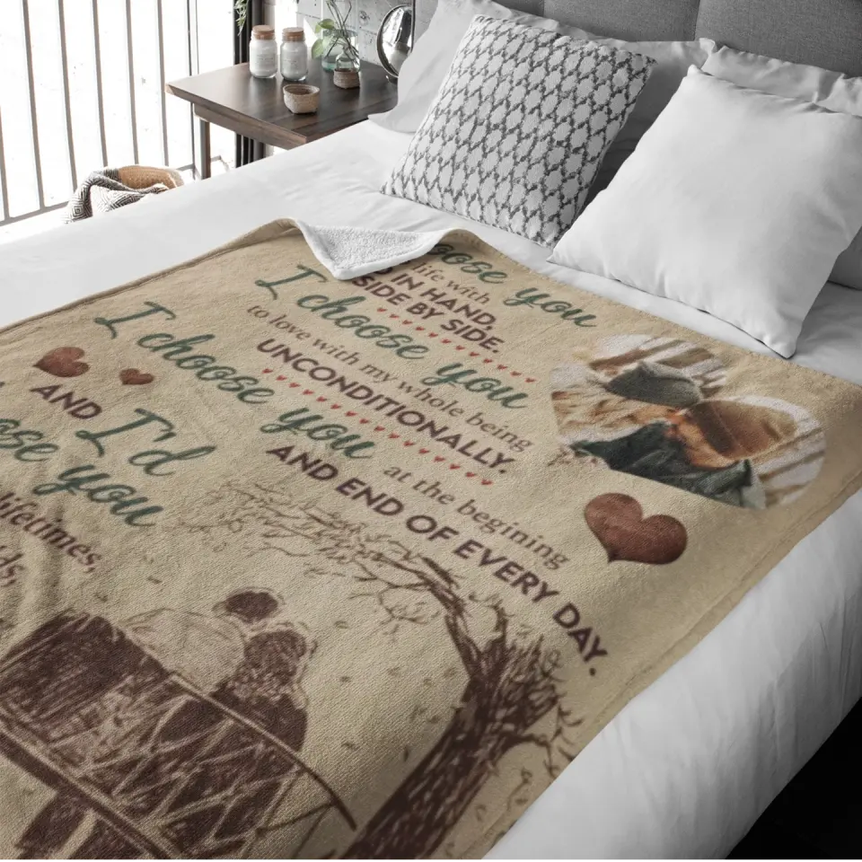 I Choose You To Do Life With Hand In Hand - Personalized Blanket - Best Gifts For Couple Him Her Parents Grandparents on Birthday Wedding Anniversary - 210IHPNPBL357 - Image 7