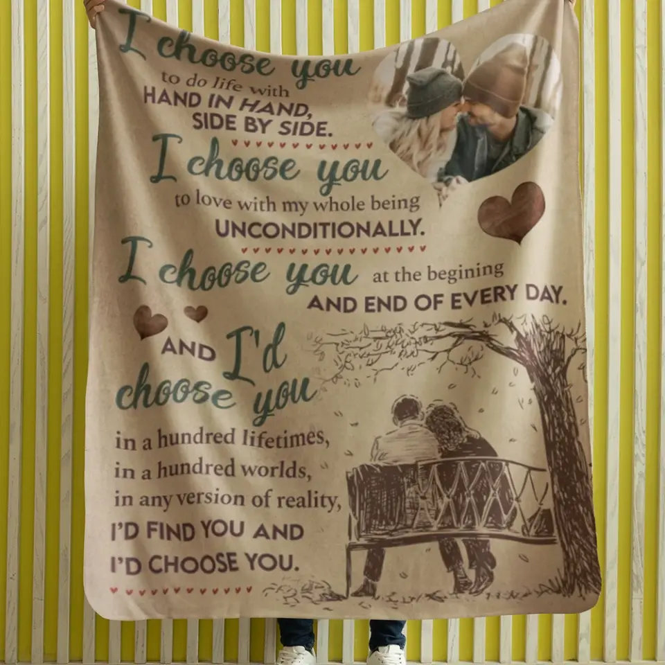I Choose You To Do Life With Hand In Hand - Personalized Blanket - Best Gifts For Couple Him Her Parents Grandparents on Birthday Wedding Anniversary - 210IHPNPBL357 - Image 9