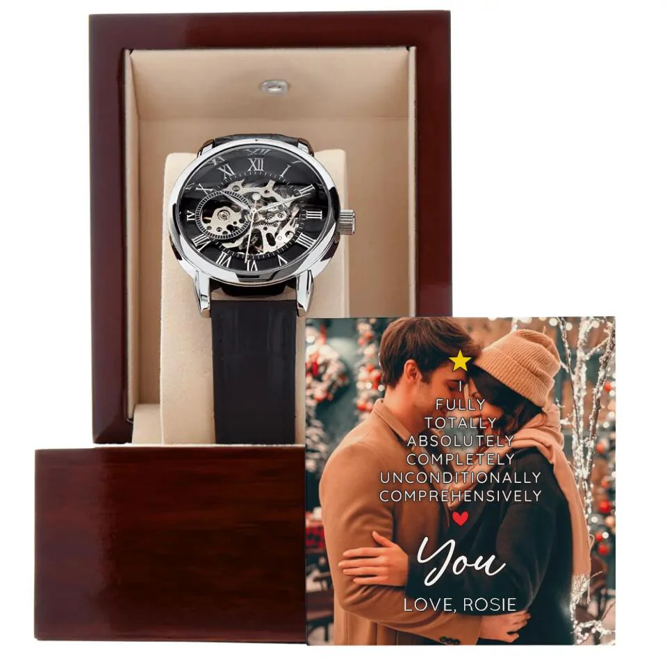 I Fully Totally Absolutely Completely Unconditionally Comprehensively Love You Personalized Men's Watch - Image 3