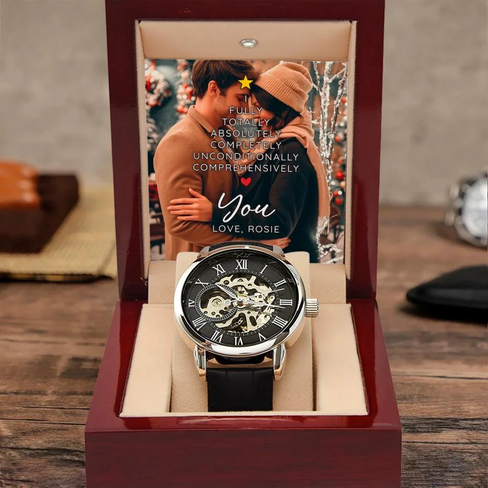 I Fully Totally Absolutely Completely Unconditionally Comprehensively Love You Personalized Men's Watch - Image 4