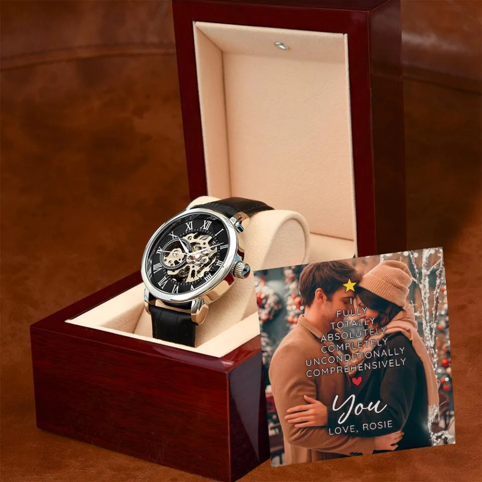 I Fully Totally Absolutely Completely Unconditionally Comprehensively Love You Personalized Men's Watch - Image 5