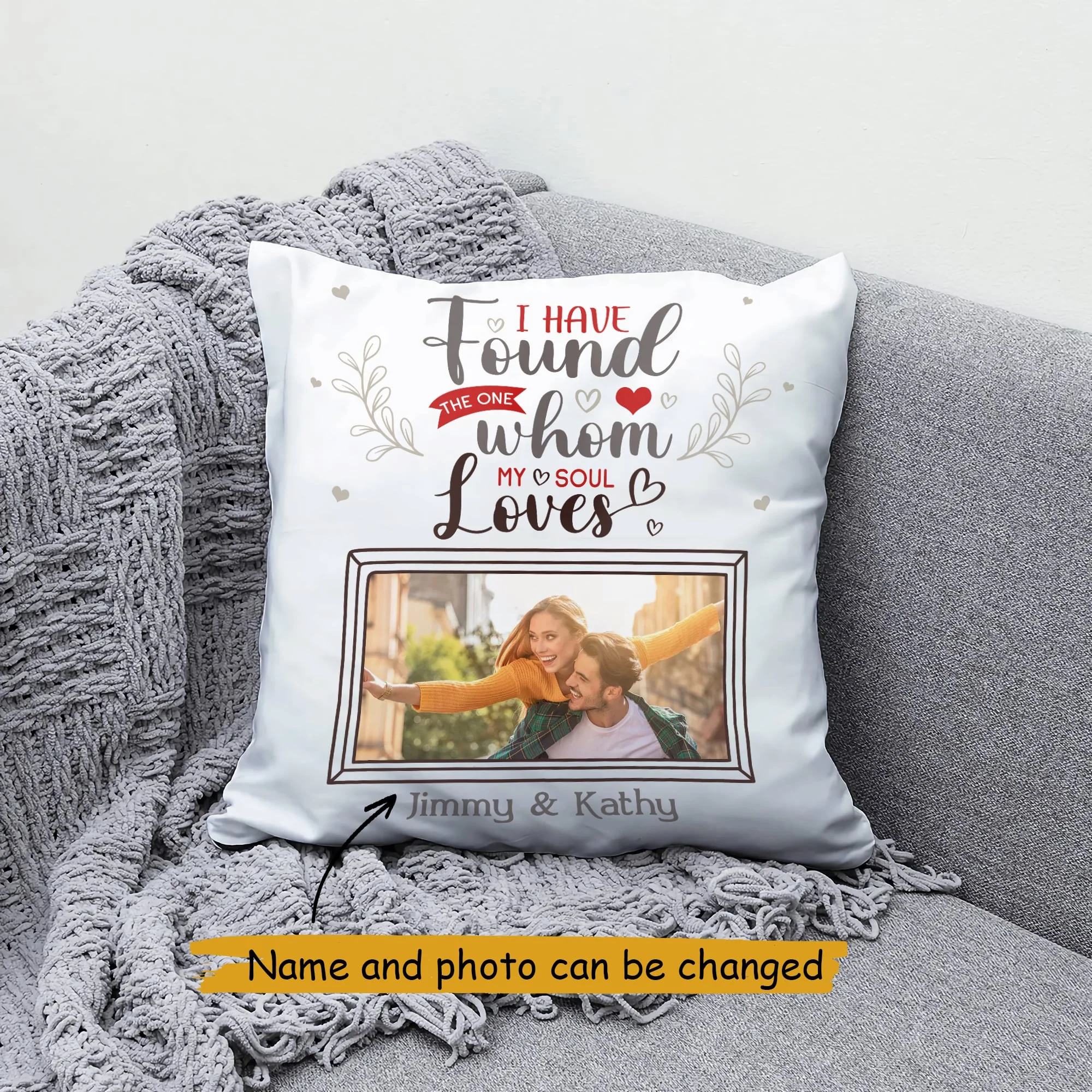 I Have Found The One Whom My Soul Loves Personalized Valentine Day Pillow - Image 3
