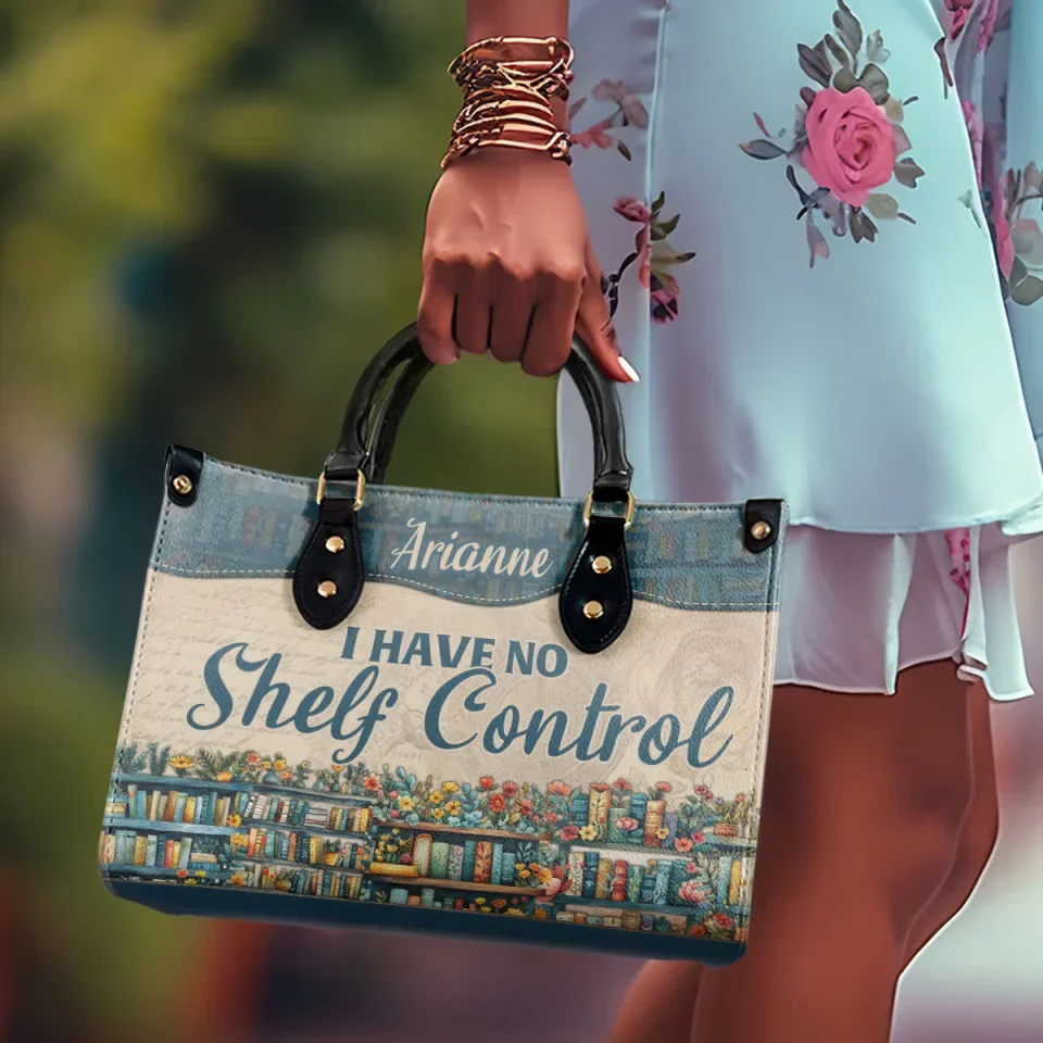 I Have No Shelf Control - Personalized Leather Handbag - Image 2