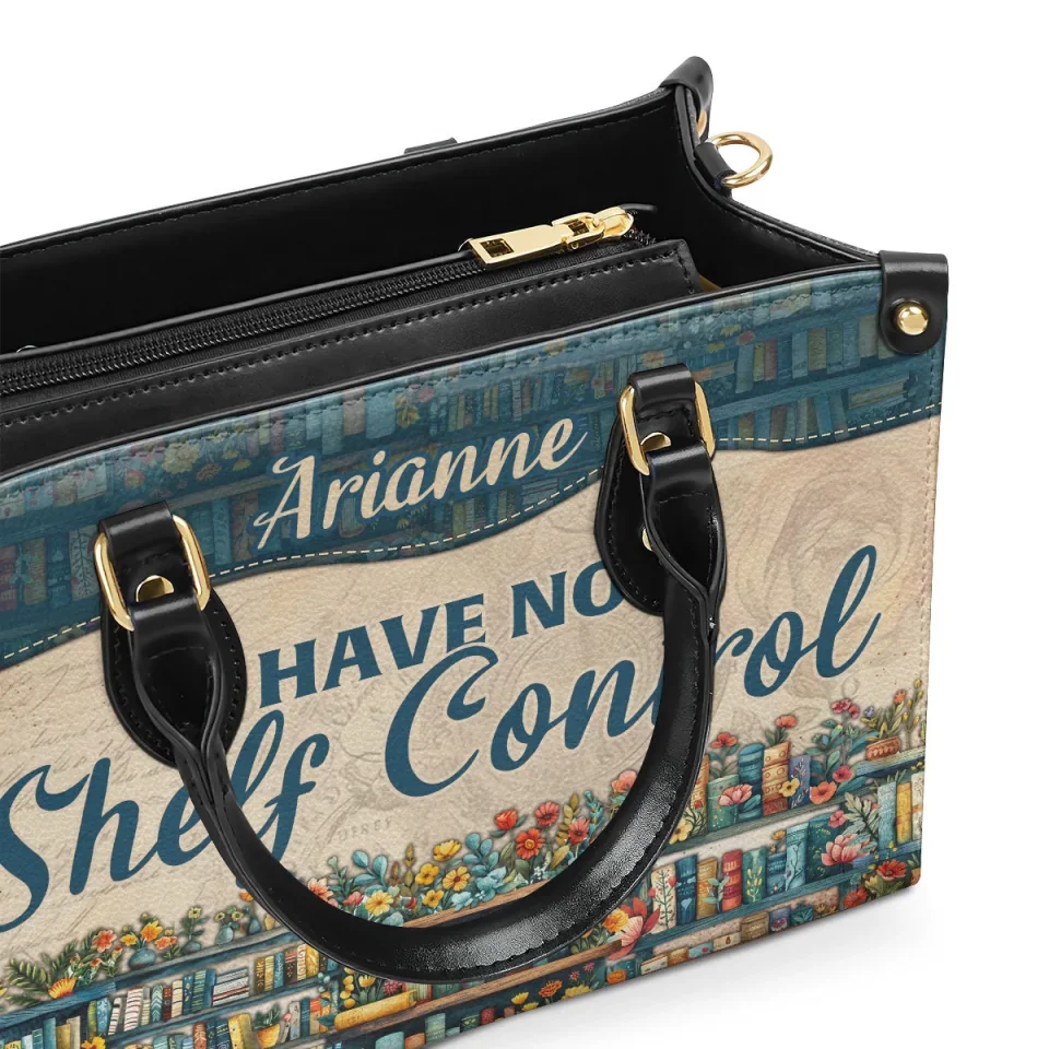 I Have No Shelf Control - Personalized Leather Handbag - Image 3