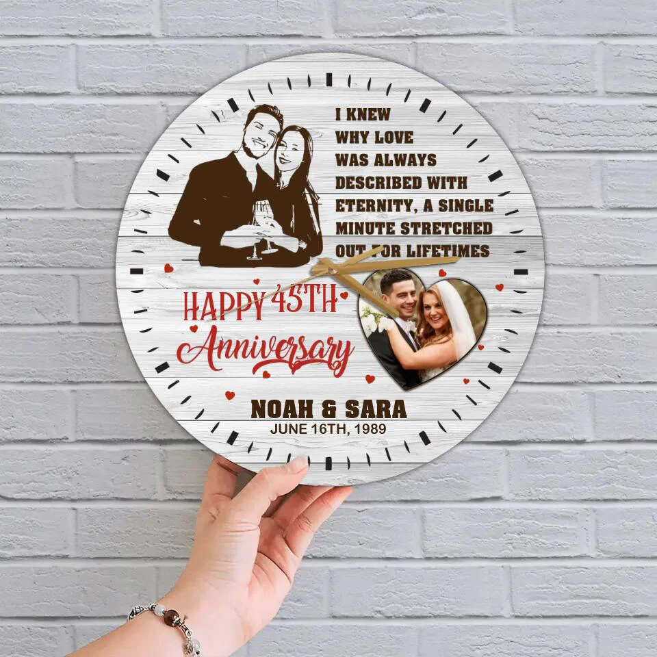 Personalized Valentine Gifts - I Knew Why Love Was Always Described With Eternity - Personalized Upload Photo Wall Clock - Best Meaningful Home Decor - Best Gift For Him/Her For Couple On Valentine Anniversary - 212IHNVSWC940 - Image 5