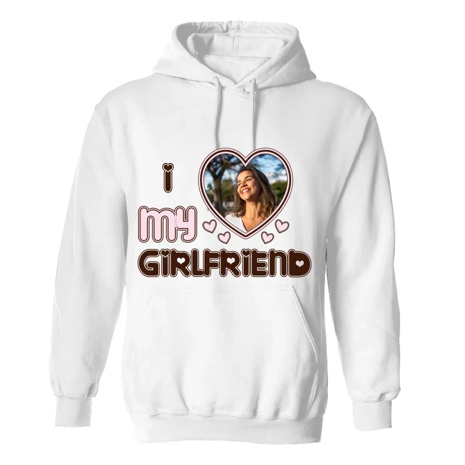Personalized Valentine Gifts - I Love My Girlfriend - Custom Nickname, Title - Personalized Upload Photo - Sweatshirt, Hoodie T-shirt - Gift for Girlfriend, Boyfriend, Wife, Husband - Valentine Gifts - Image 7