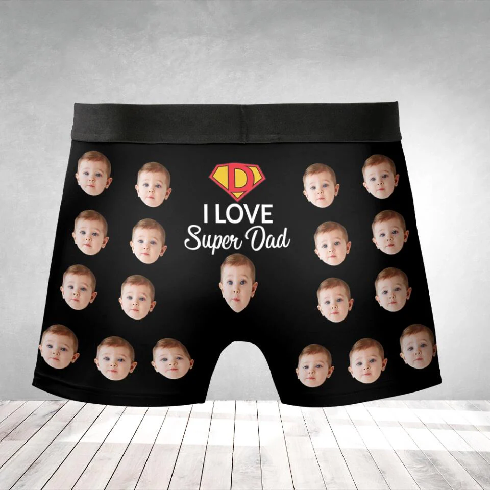 I Love Super Dad - Dad Hero - Custom Photo - Personalized Upload Image - Men's Boxer - Men's Short - Father's Day Gift - Gift for Daddy from Son Daughter - Birthday Gift for Dad - 302ICNNPMB247 - Image 5