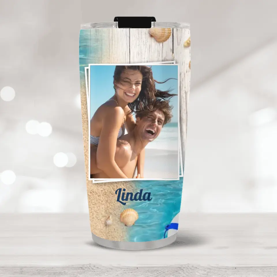 I Love You for the Beach and Back - Personalized 20oz Stainless Tumbler - Image 4