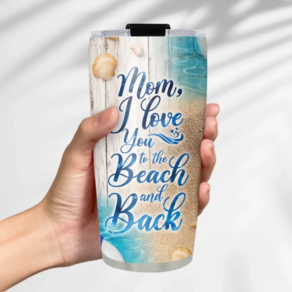 I Love You for the Beach and Back - Personalized 20oz Stainless Tumbler - Image 6