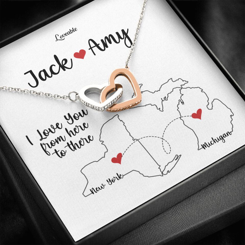 I Love You From Here To There - Personalized Interlocking Hearts Necklace - Anniversary Gifts for Her - Image 3