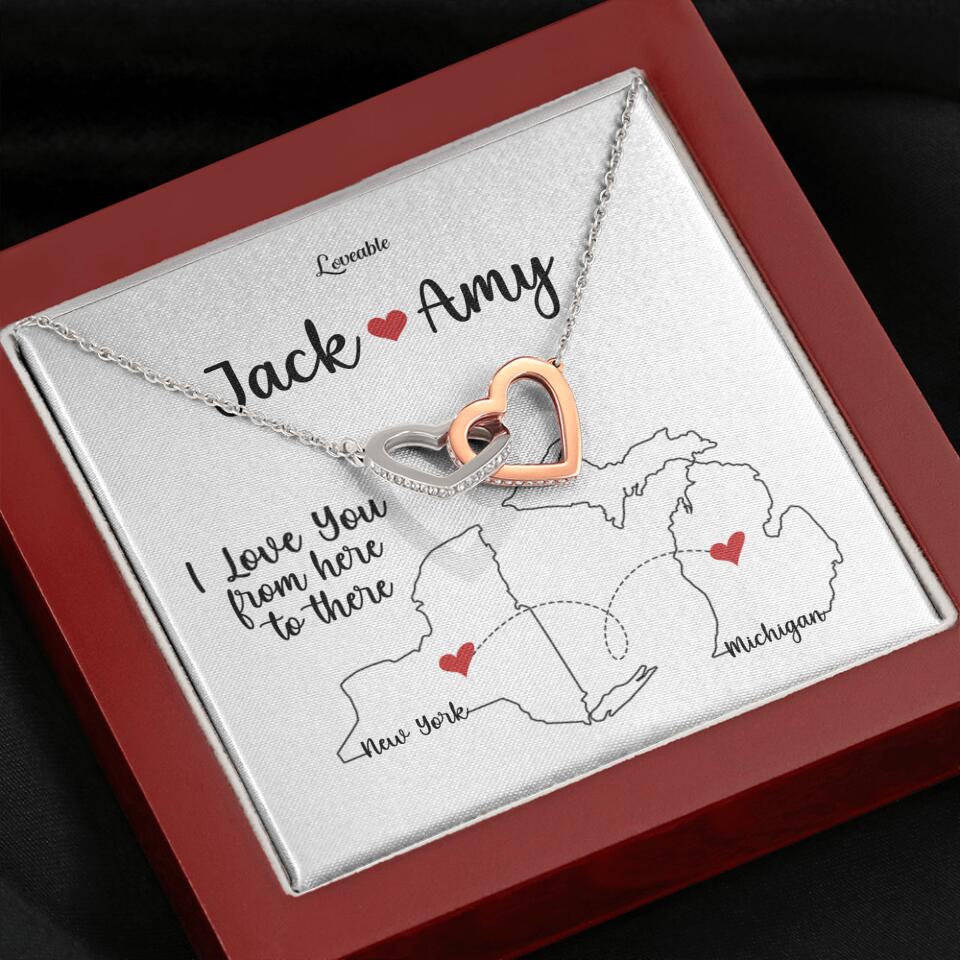 I Love You From Here To There - Personalized Interlocking Hearts Necklace - Anniversary Gifts for Her - Image 6
