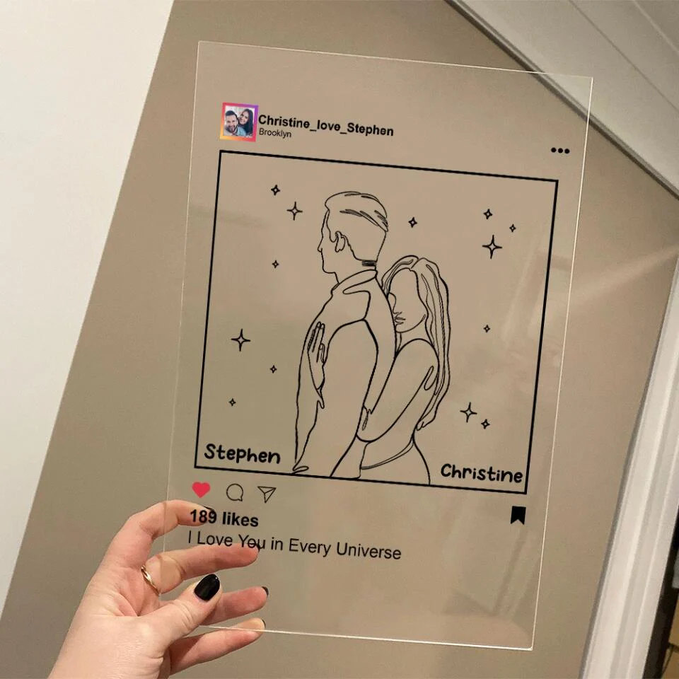 Personalized Valentine Gifts - I Love You In Every Universe Personalized Acrylic Plaque - Image 4