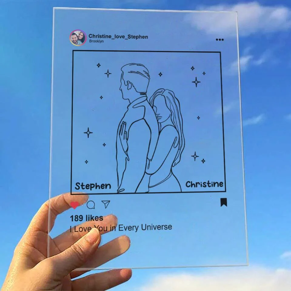 Personalized Valentine Gifts - I Love You In Every Universe Personalized Acrylic Plaque - Image 8