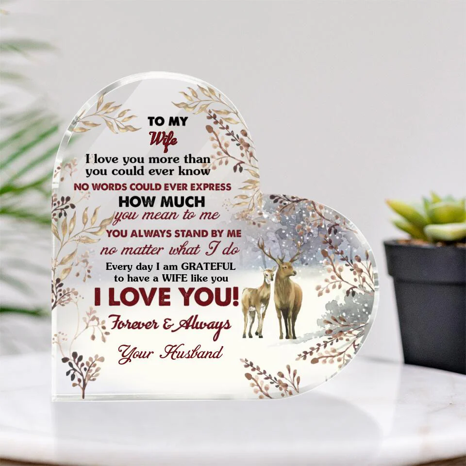 I Love You More Than You Could Ever Know-Best Heart Acrylic Plaque Gift For Husband/ Wife-208IHPTHAP063 - Image 2