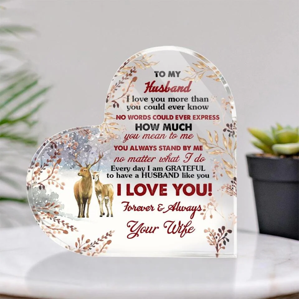 I Love You More Than You Could Ever Know-Best Heart Acrylic Plaque Gift For Husband/ Wife-208IHPTHAP063 - Image 5