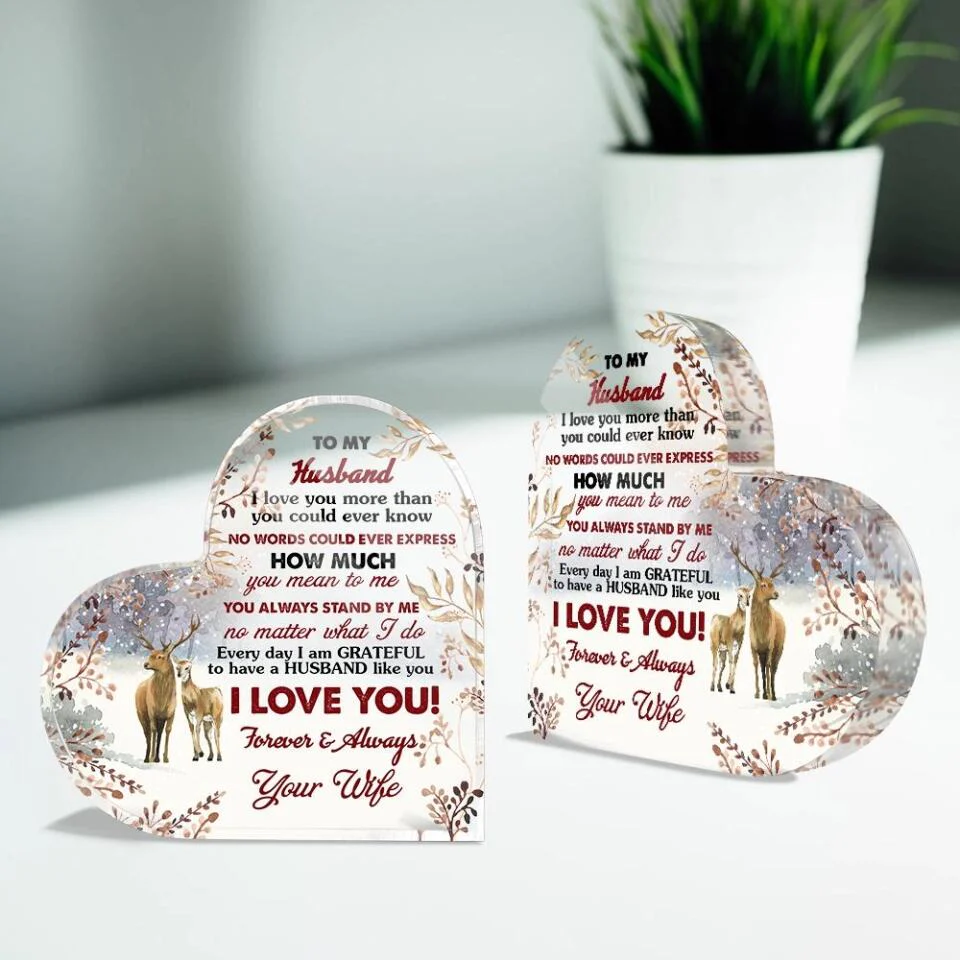 I Love You More Than You Could Ever Know-Best Heart Acrylic Plaque Gift For Husband/ Wife-208IHPTHAP063 - Image 6