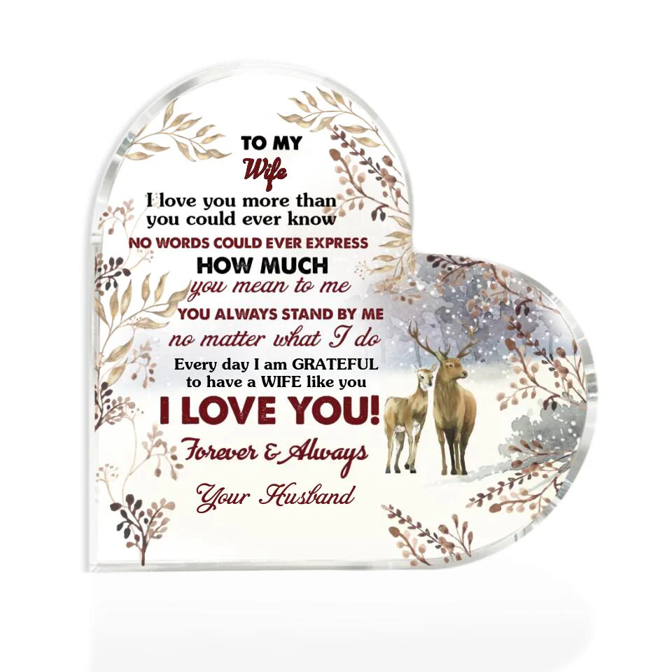 I Love You More Than You Could Ever Know-Best Heart Acrylic Plaque Gift For Husband/ Wife-208IHPTHAP063 - Image 7