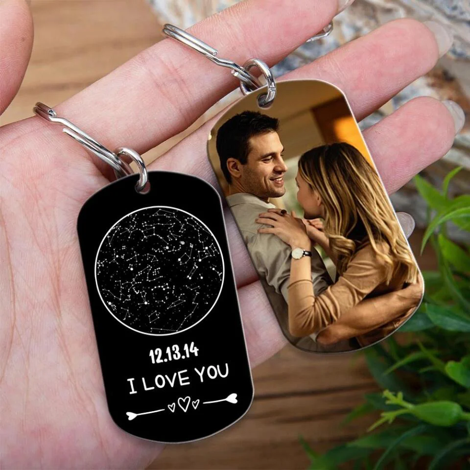 I Love You Personalized Star Map Keychain - Image 5
