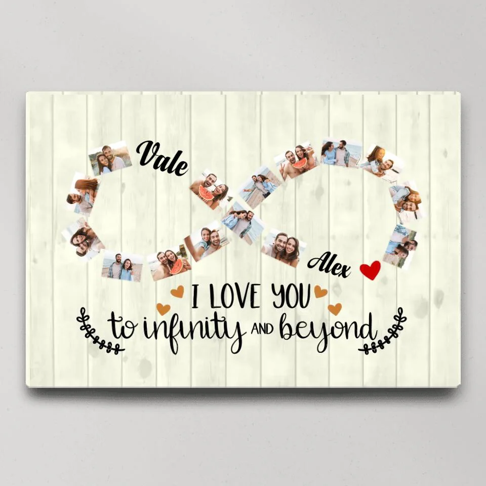 I Love You To Infinity And Beyond Custom Canvas Poster Anniversary Gift For Couples - Image 2