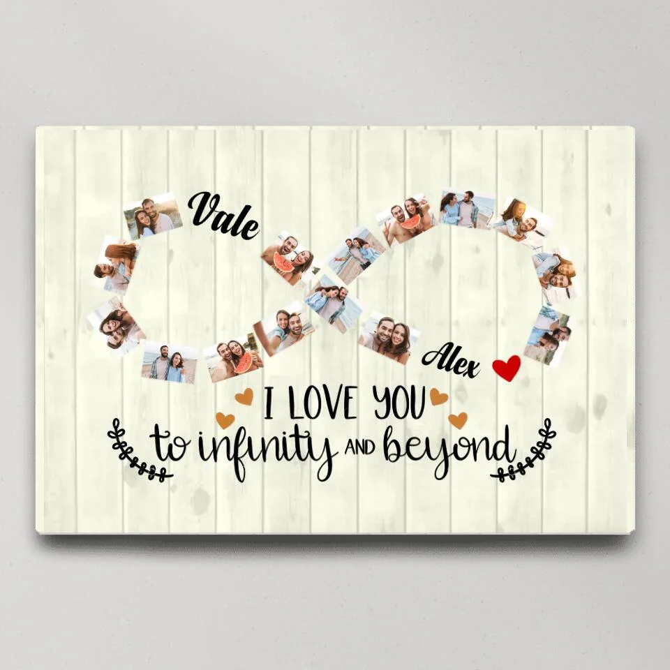 I Love You To Infinity And Beyond Custom Canvas Poster Anniversary Gift For Couples - Image 3