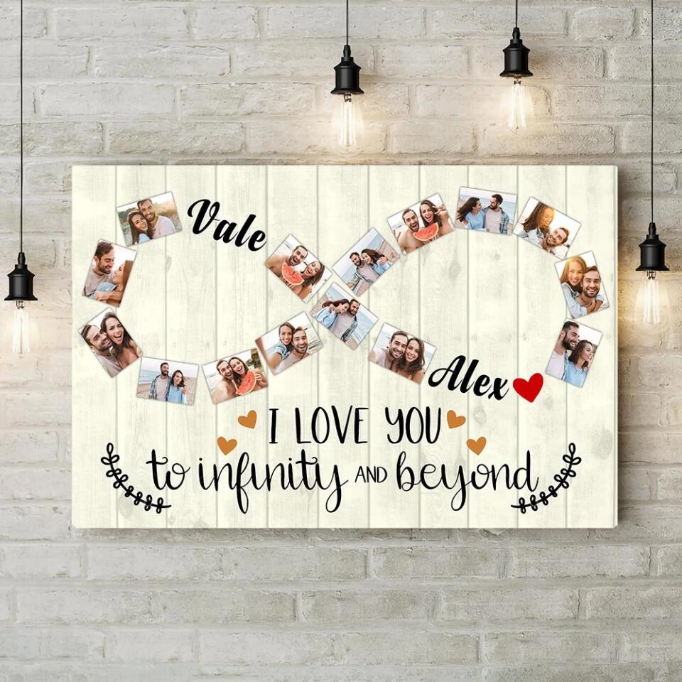 I Love You To Infinity And Beyond Custom Canvas Poster Anniversary Gift For Couples - Image 4