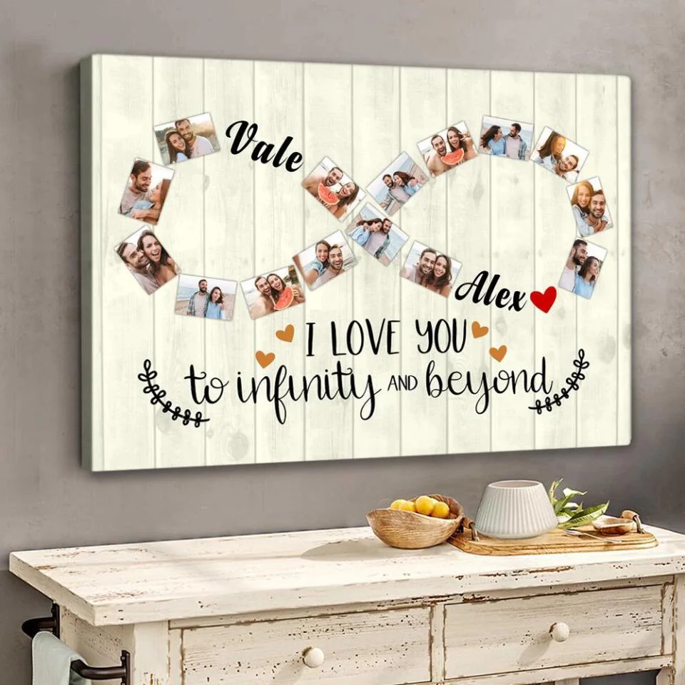 I Love You To Infinity And Beyond Custom Canvas Poster Anniversary Gift For Couples - Image 5
