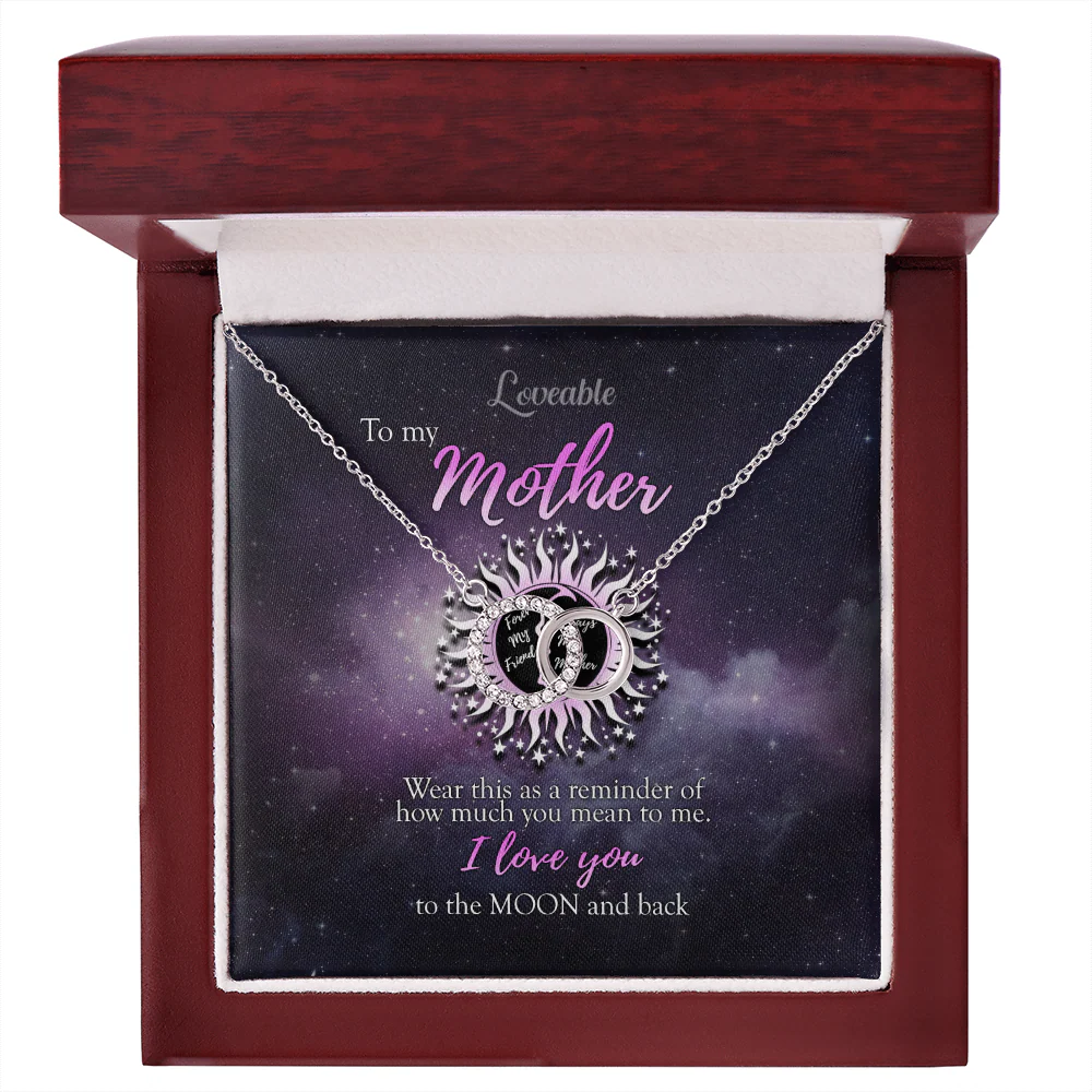 To My Mother, I Love You To The Moon And Back - White Gold Necklace - Image 5