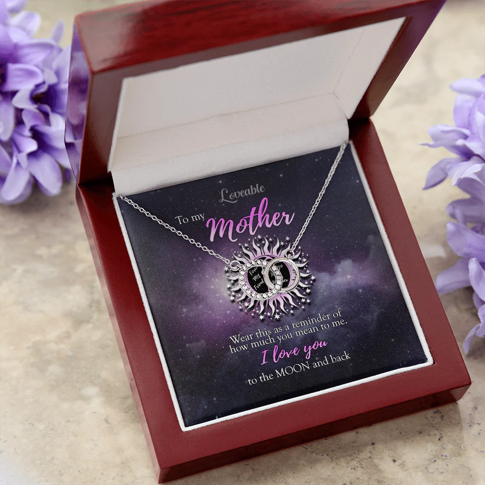 To My Mother, I Love You To The Moon And Back - White Gold Necklace - Image 6