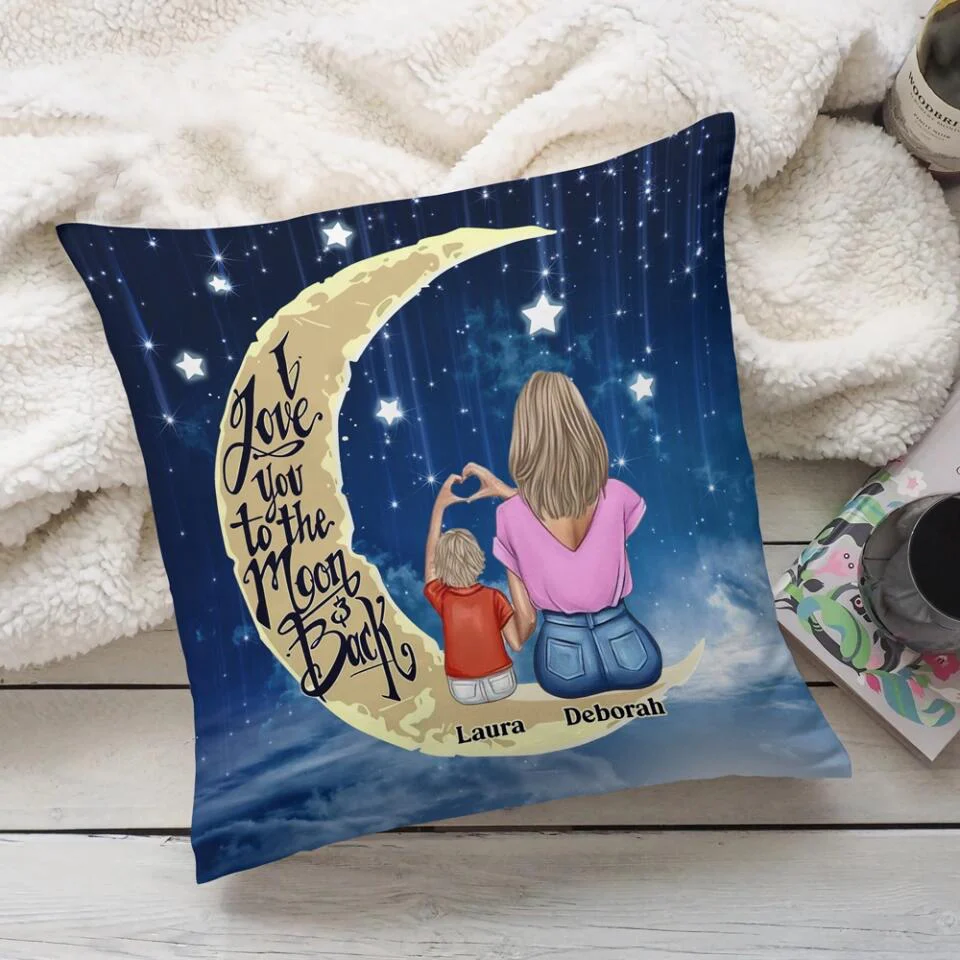 Night Star Background I Love You to The Moon and Back Personalized Pillow - Image 6