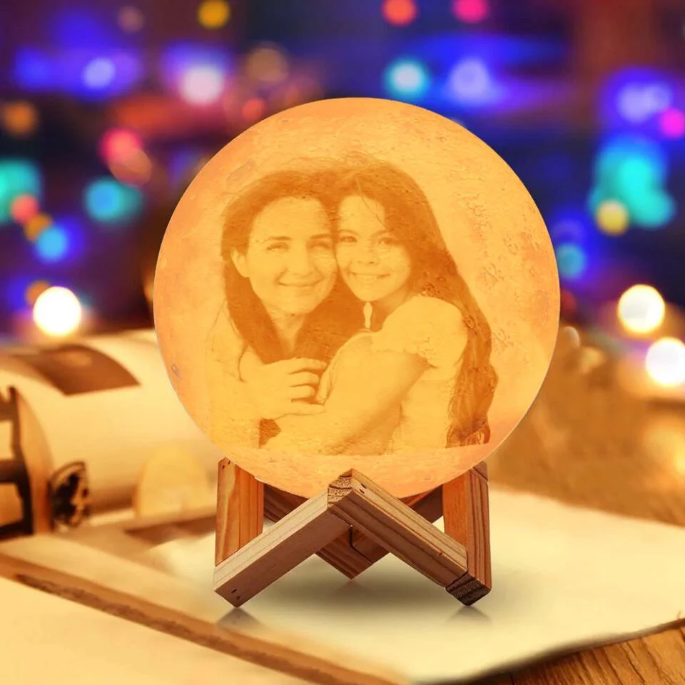 I Love You With All My Heart - Personalized 3D Moon Lamp - Mother and Daughter Gift - Image 6