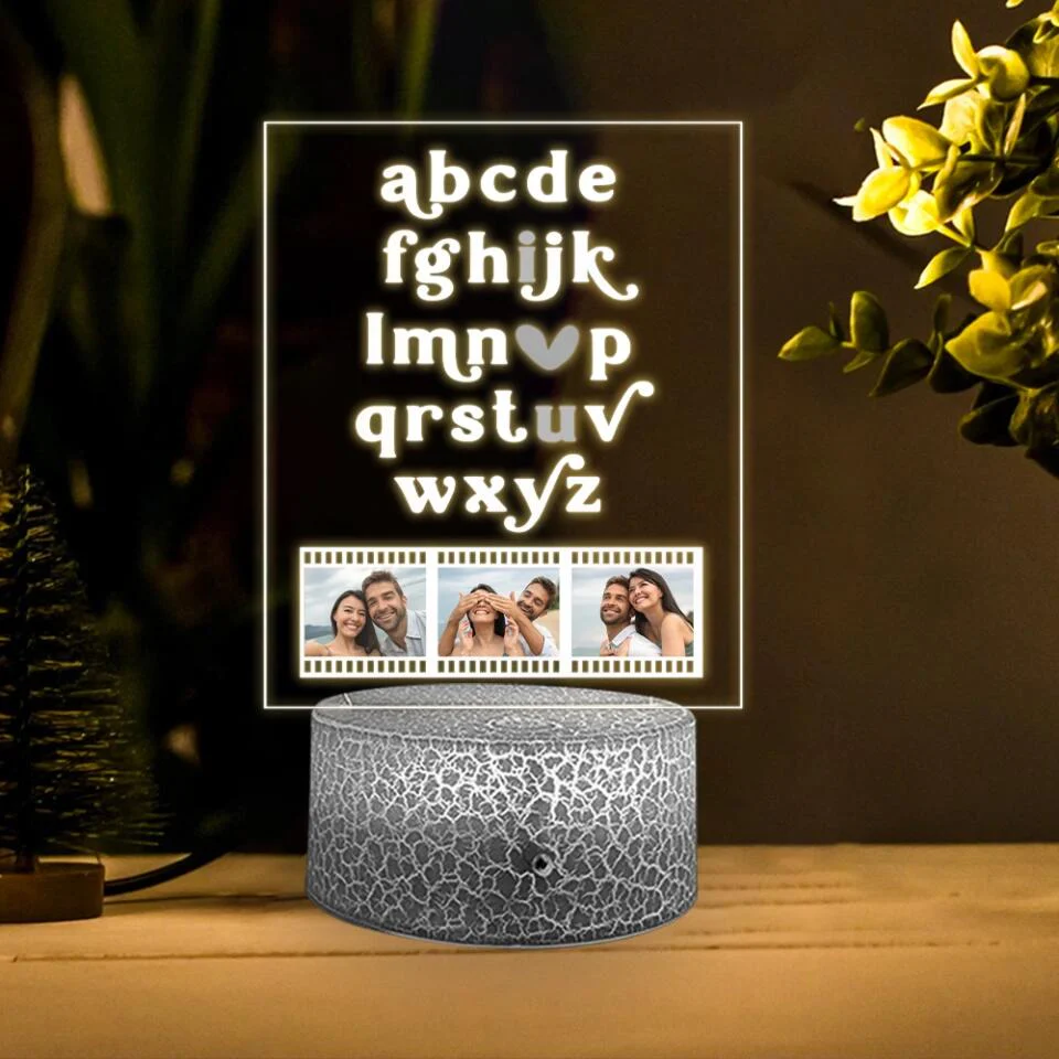 Personalized Valentine Gifts - I Love You With Alphabet Custom 3D Light Valentine Gift For Her - Image 5