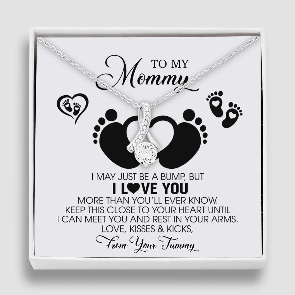 I May Just Be A Bump, But I Love You - Custom Name Necklace - Gift For New Mom - Image 18