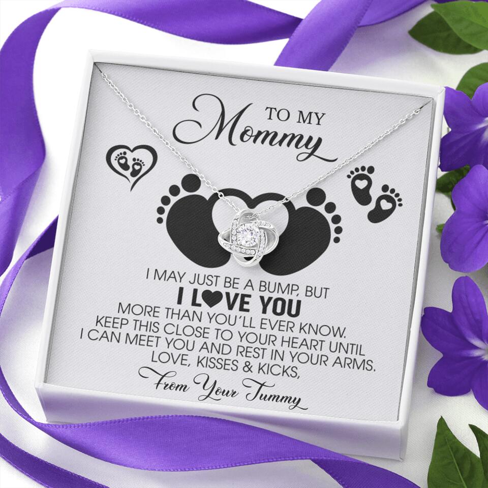 I May Just Be A Bump, But I Love You - Custom Name Necklace - Gift For New Mom - Image 3