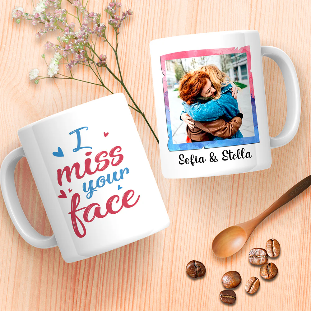 I Miss Your Face Custom Mug Anniversary Gift For Couples - Image 7