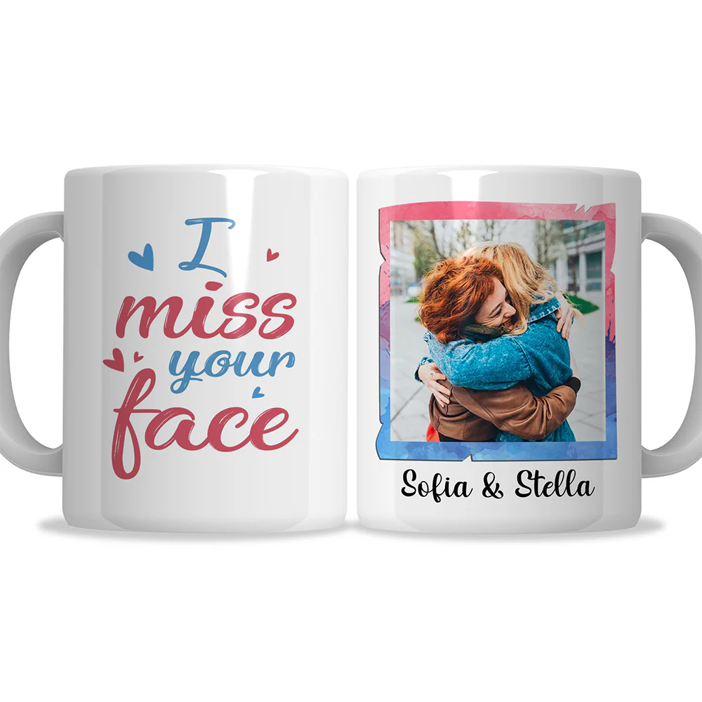 I Miss Your Face Custom Mug Anniversary Gift For Couples - Image 8
