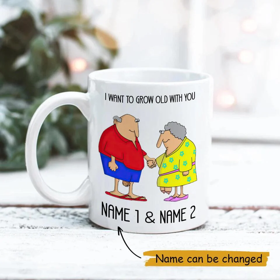 I Want To Grow Old With You Custom Mug Anniversary Gift For Couples - Image 3