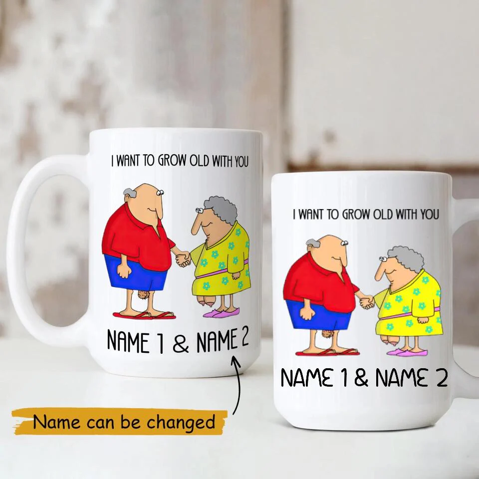I Want To Grow Old With You Custom Mug Anniversary Gift For Couples - Image 4