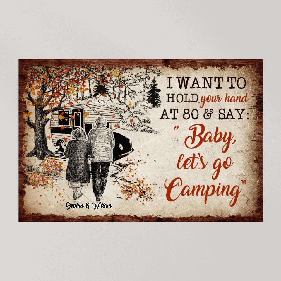 I Want To Hold Your Hand At 80 And Go Camping Custom Canvas Poster Anniversary Gift - Image 10