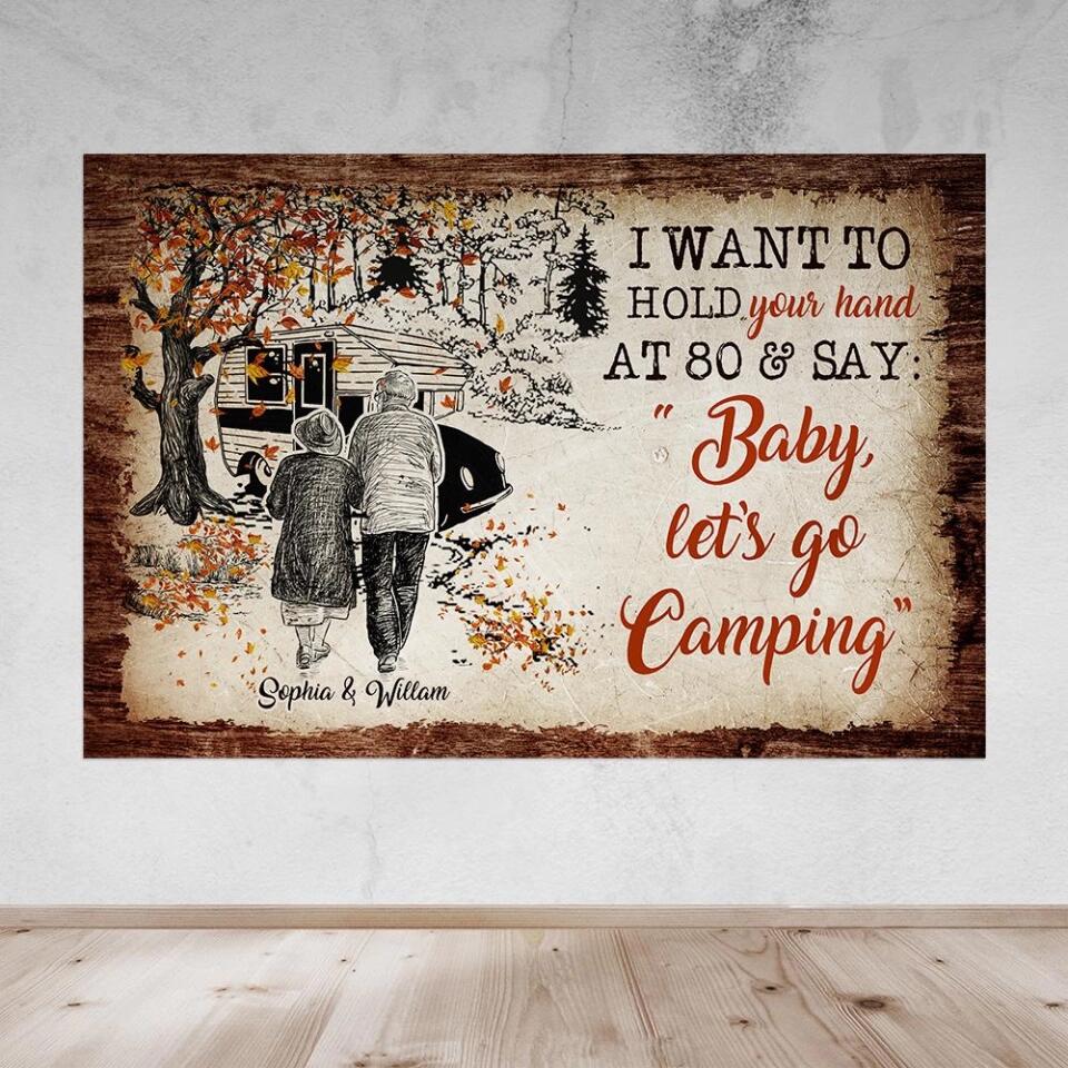 I Want To Hold Your Hand At 80 And Go Camping Custom Canvas Poster Anniversary Gift - Image 12
