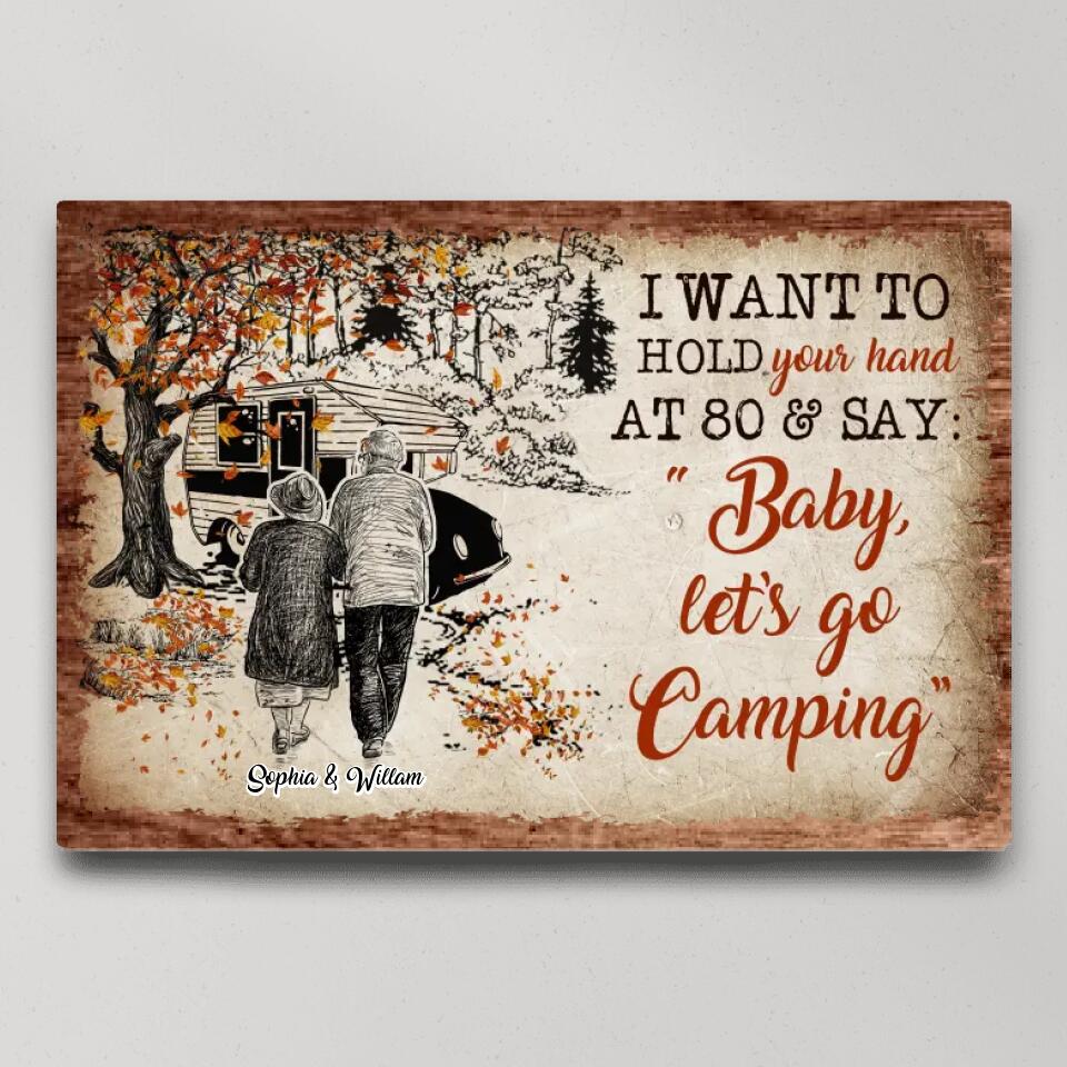 I Want To Hold Your Hand At 80 And Go Camping Custom Canvas Poster Anniversary Gift - Image 4