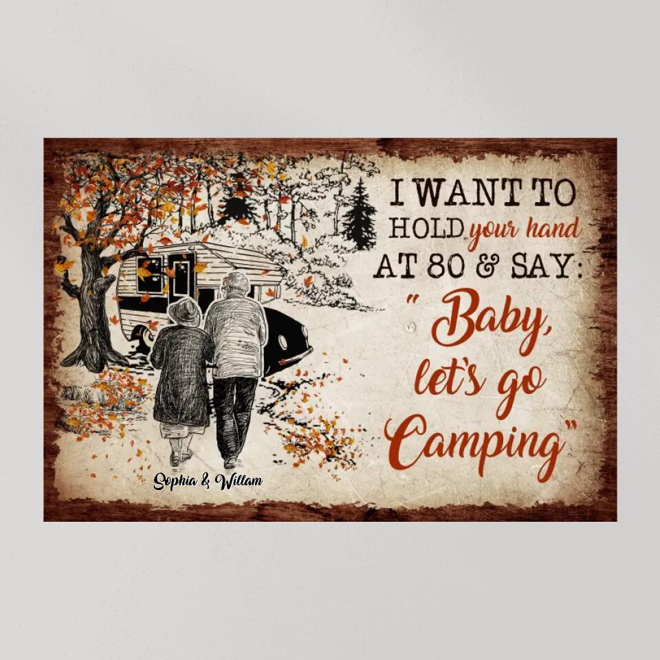 I Want To Hold Your Hand At 80 And Go Camping Custom Canvas Poster Anniversary Gift - Image 9