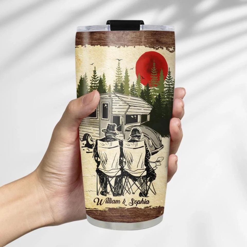 I Want To Hold Your Hand At 80 Camping Personalized Tumbler Grandparents Day Gifts - Image 3