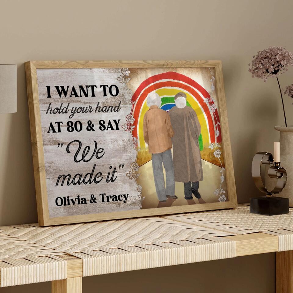 I Want To Hold Your Hand At 80 - Custom Canvas Poster - Anniversary Gift For Gay Lesbian Couples - Image 13