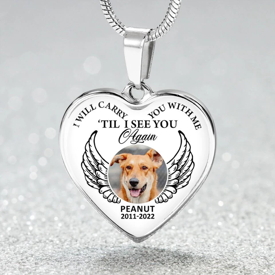 I Will Carry You With Me Till I See You Again Personalized Heart Keychain Necklace - Image 16