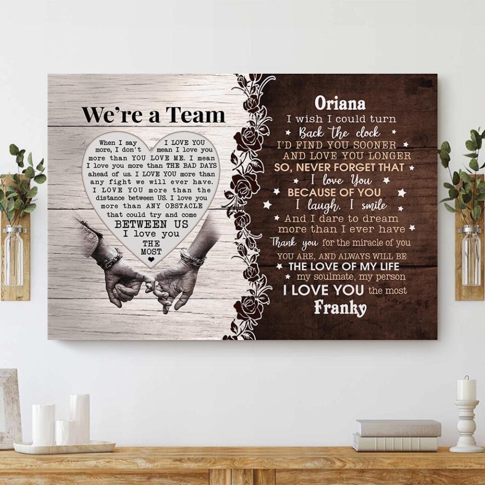 Personalized Valentine Gifts - I Wish I Could Turn Back the Clock - Hand in Hand - Canvas/Poster - Personalized Couple Gifts - Image 10