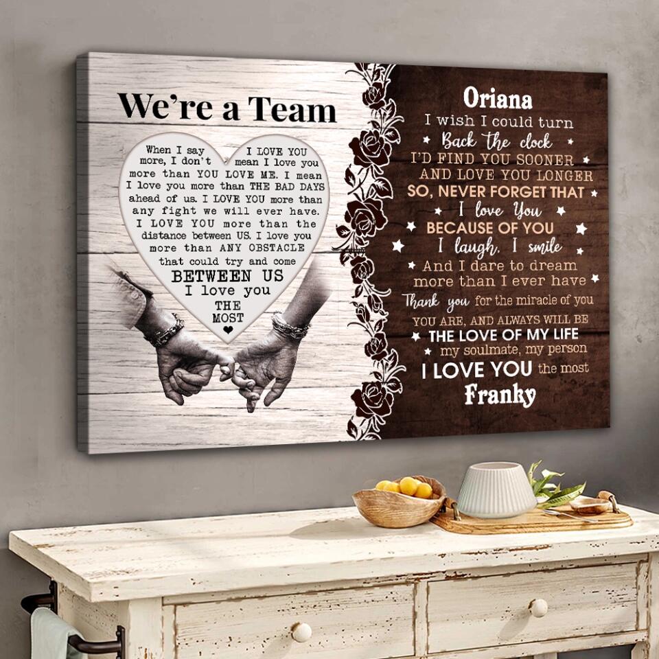 Personalized Valentine Gifts - I Wish I Could Turn Back the Clock - Hand in Hand - Canvas/Poster - Personalized Couple Gifts - Image 5