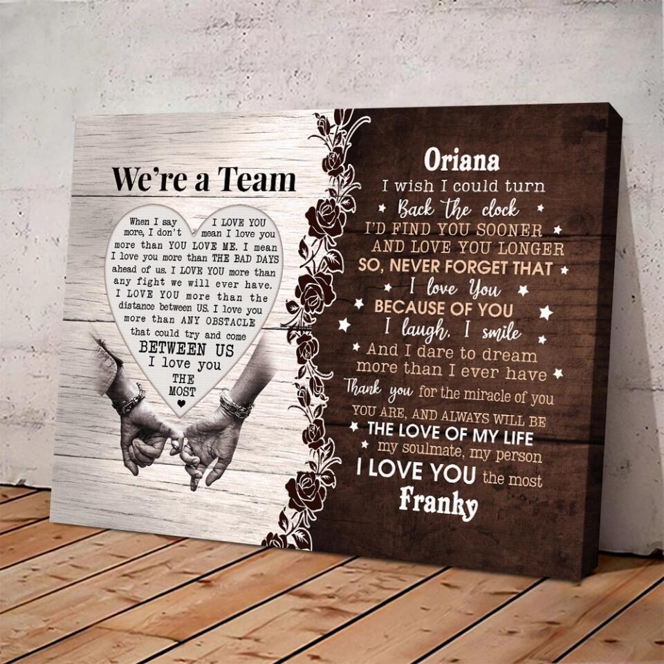 Personalized Valentine Gifts - I Wish I Could Turn Back the Clock - Hand in Hand - Canvas/Poster - Personalized Couple Gifts - Image 6