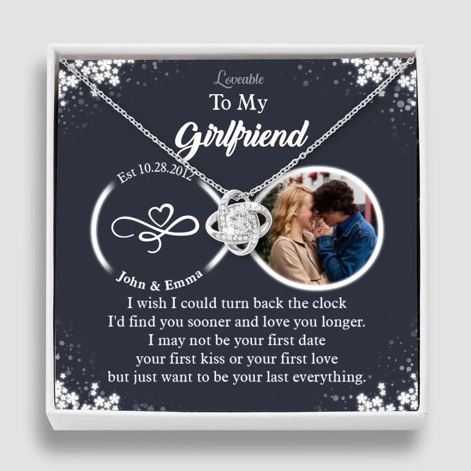 Personalized Valentine Gifts - I Wish I Could Turn Back The Clock Personalized Necklace - Image 2